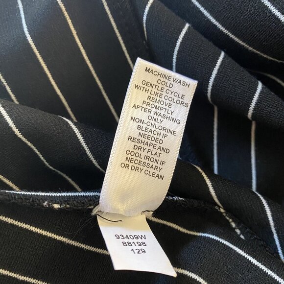 NWT 20W Spense Woman Black White Fit & Flare Striped V-Neck Sleeveless Dress - Picture 7 of 12